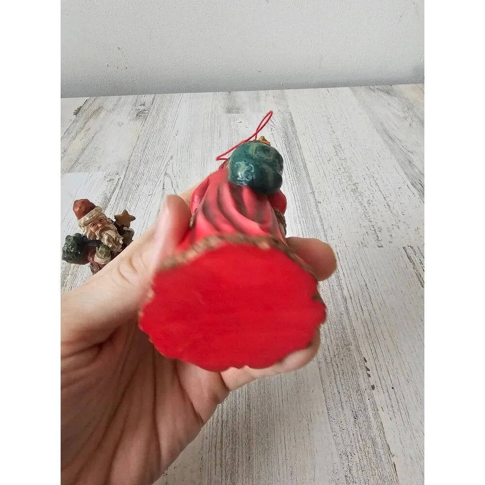 Vintage Father Christmas ornament figurine statue Xmas lantern‎ star tree